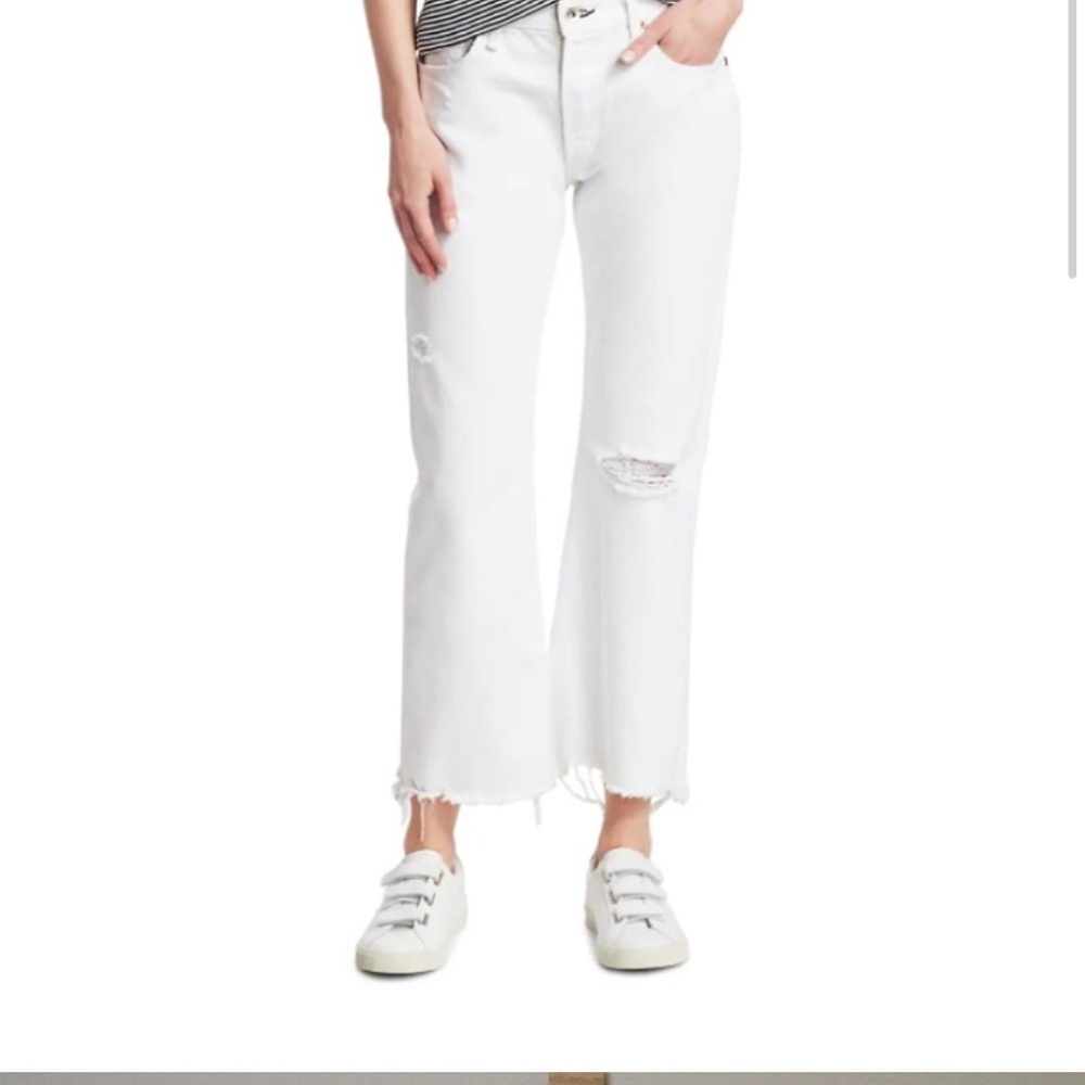 Rag & Bone White Flare Wide Leg Jeans